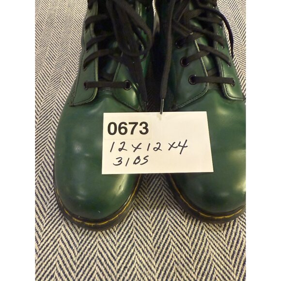 Rare Vintage Dr. Martens Green Leather Boots Unisex Size 6/8 Iconic Style Durabl - Picture 14 of 14
